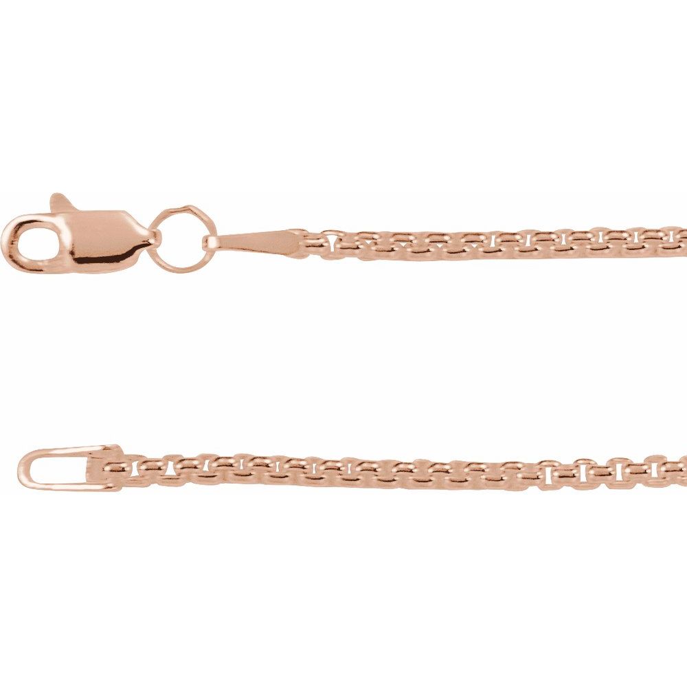 14K Yellow, White or Rose Gold 1.8 mm Rounded Box Chain