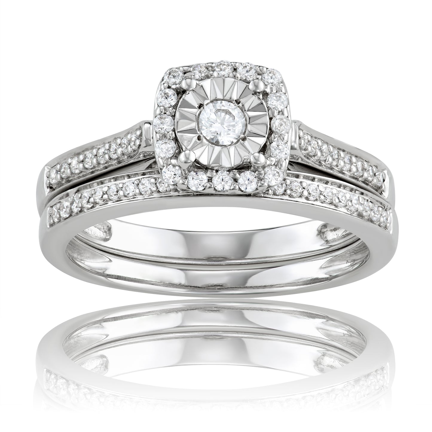 10k White Gold 0.40ct TDW White Diamond Bridal Set