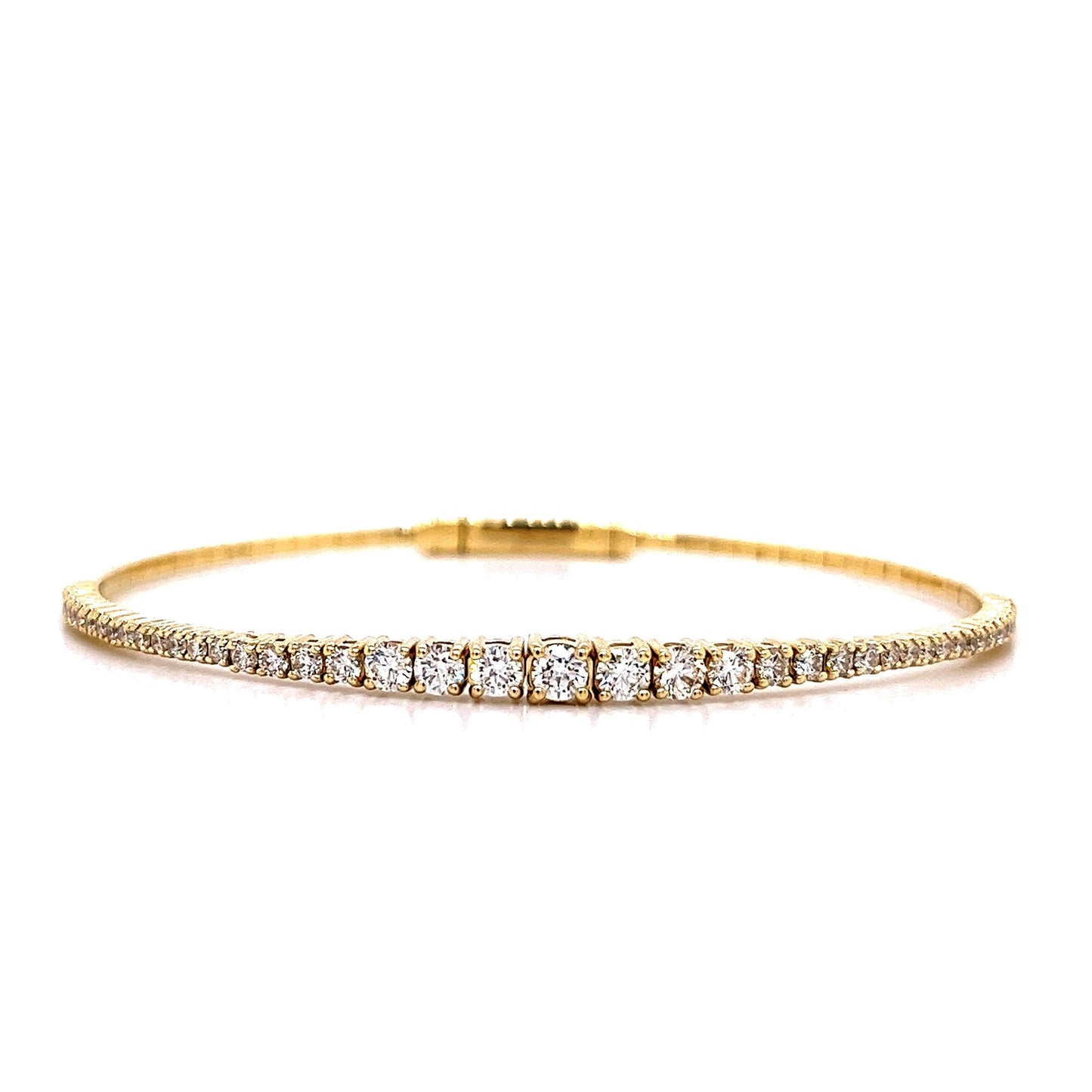 14k Gold 1 3/8ct TDW Round Graduated Diamond 6.5" Tennis Link Bracelet