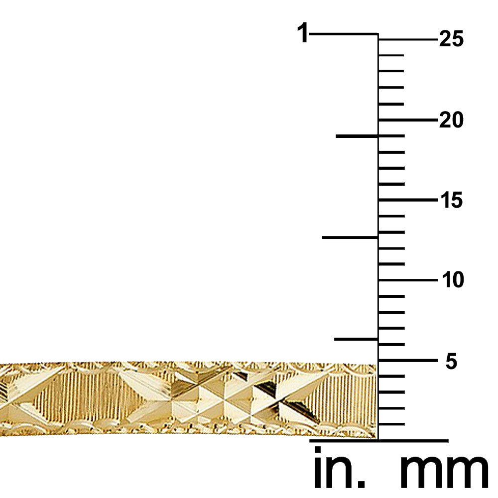 Genuine 14k Yellow Gold Women's Diamond-Cut 5mm Solid Bangle Bracelet - 7" or 8"