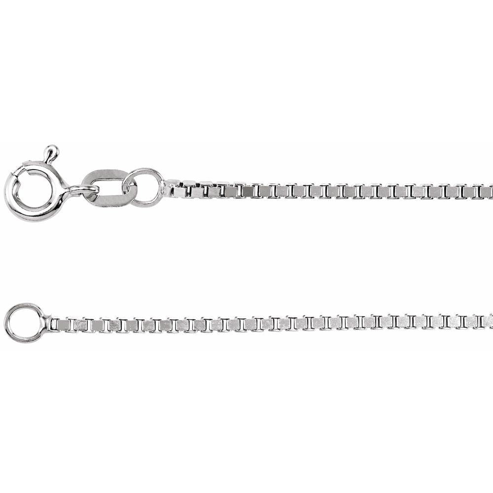 14K Yellow or White Gold 1.3 mm Diamond-Cut Box Chain
