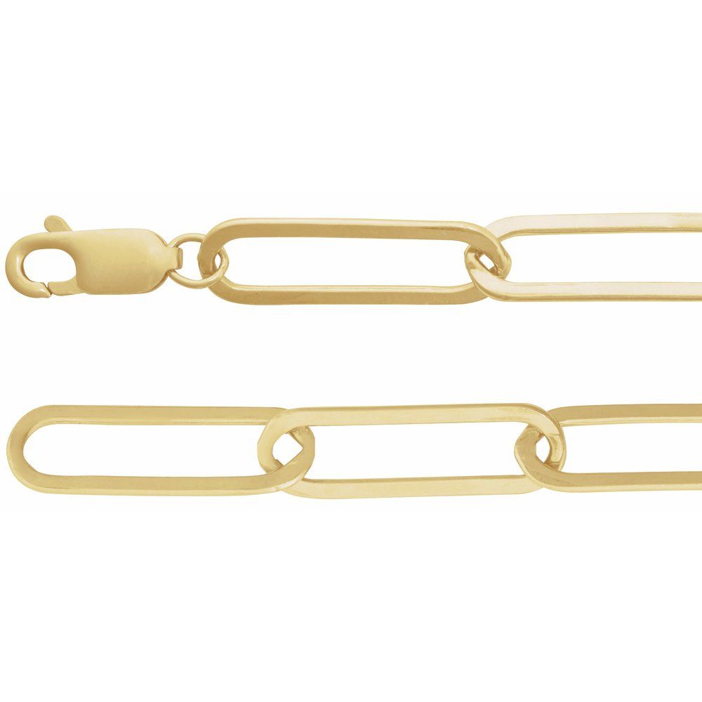 14K Yellow Gold 6.2 mm Paperclip-Style Chain