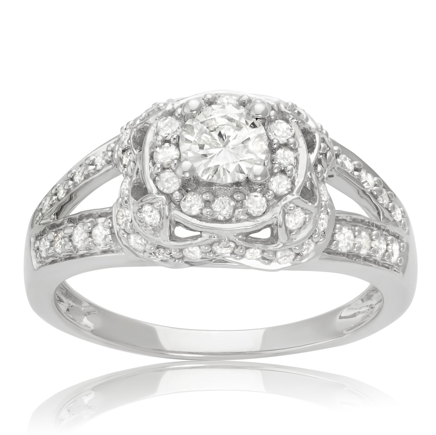 14k White Gold 1.00ct TDW White Diamond Engagement Ring