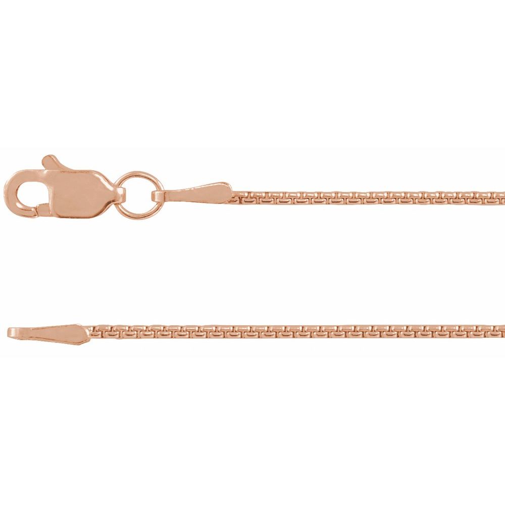 14K Yellow or Rose Gold 1 mm Rounded Box Chain