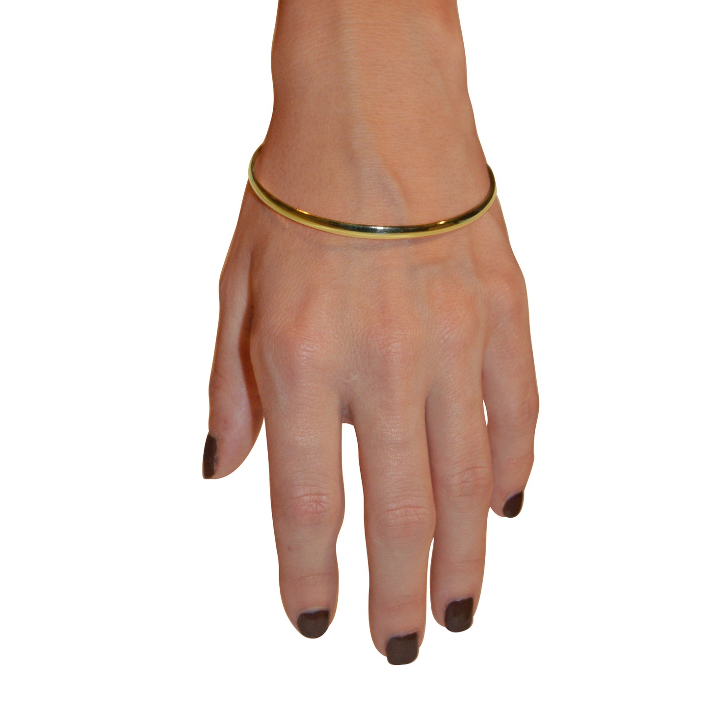 14k Solid Yellow Gold 4mm Half Round Bangle Bracelet