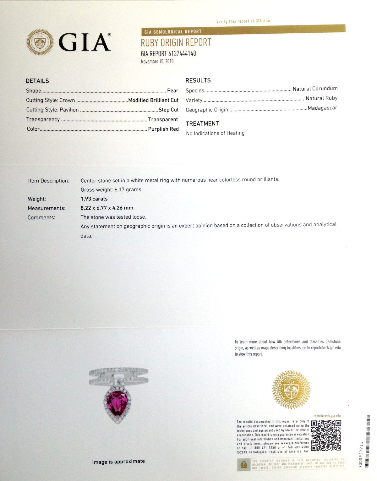 14K White Gold 2.48 ct TGW Ruby One-of-a-Kind Ring