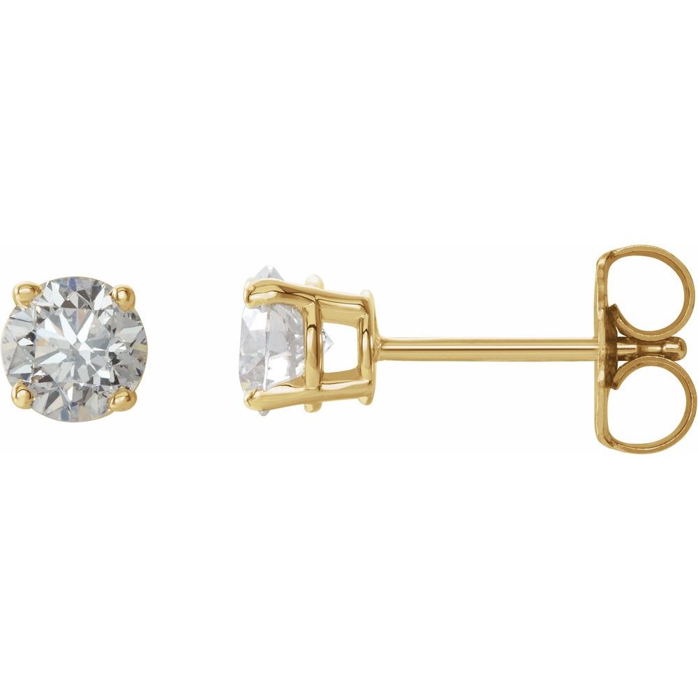 14k Yellow Gold 3/4 CTW Natural Diamond Stud Earrings