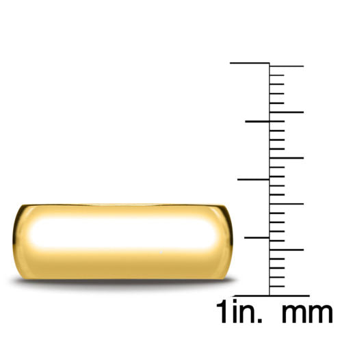 14k Yellow Gold 8mm Unisex Comfort-fit Polished Wedding Band