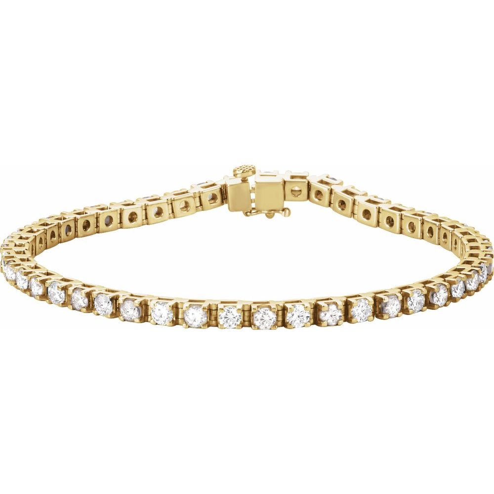 14k Yellow Gold 4 3/4 CTW Natural Diamond Line 7" Bracelet