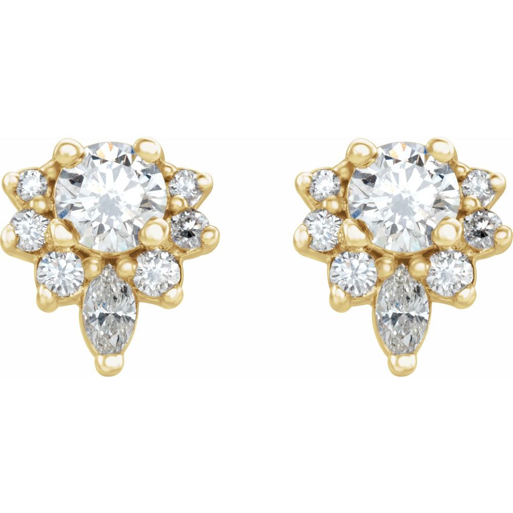 14k Yellow Gold 1/2 CTW Natural Diamond Earrings