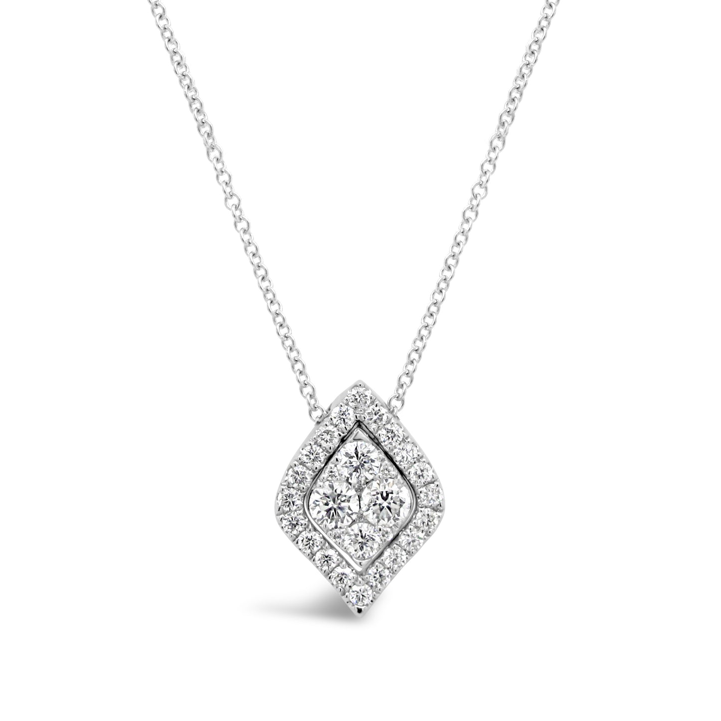 18k White Gold 5/8ct TDW White Diamond Pendant Necklace