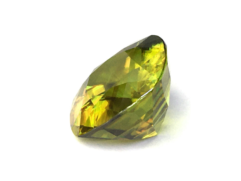 Natural Cushion-shape 38.08 carat Yellowish Green Sphene