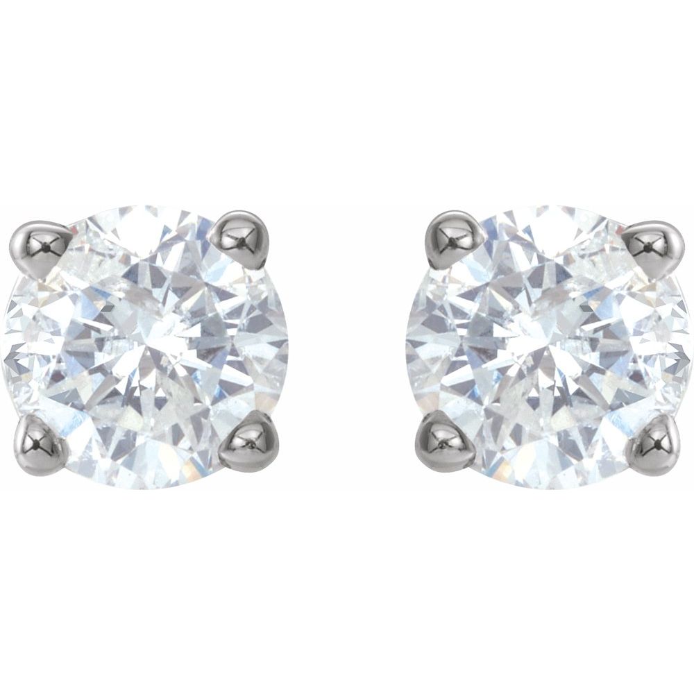 14k White Gold 3/4 CTW Natural Diamond Stud Earrings