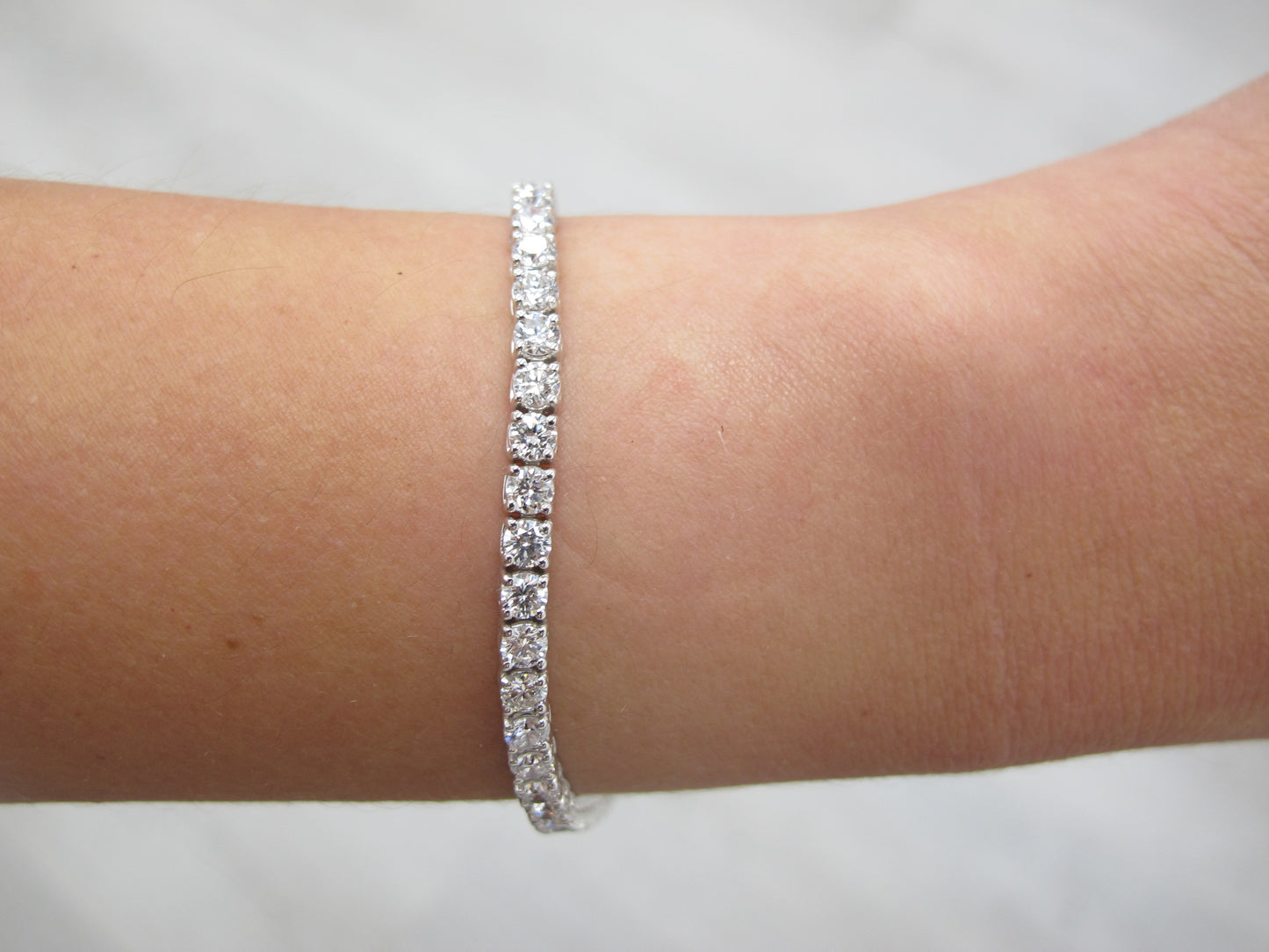 14k White Gold 5.2ct Lab-created White Diamond 7-inch Tennis Bracelet