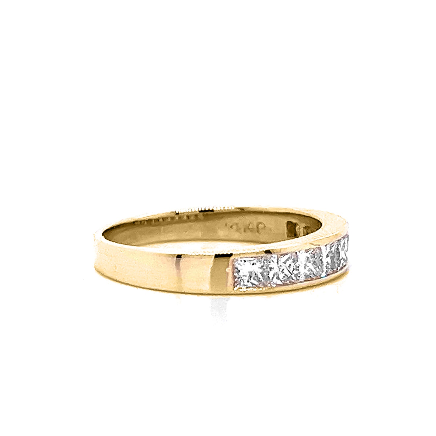 14k Yellow Gold 3/4ct TDW Princess-Cut White Diamond Wedding Band
