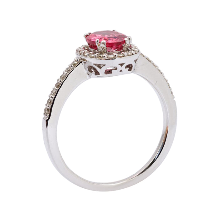 14k White Gold 1.26ct TGW Tanzanian Spinel and Diamond One-of-a-Kind Ring