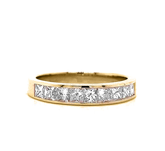 14k Yellow Gold 3/4ct TDW Princess-Cut White Diamond Wedding Band