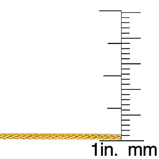 14k Yellow Gold 1.1mm Matte Finish Round Wheat Pendant Chain Necklace