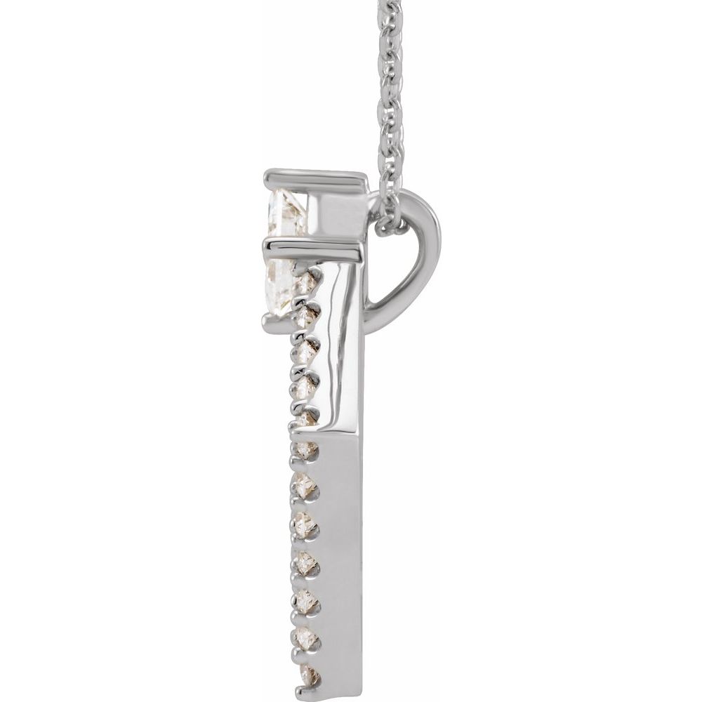 14k White Gold 5/8 CTW Natural Diamond 16-18" Necklace