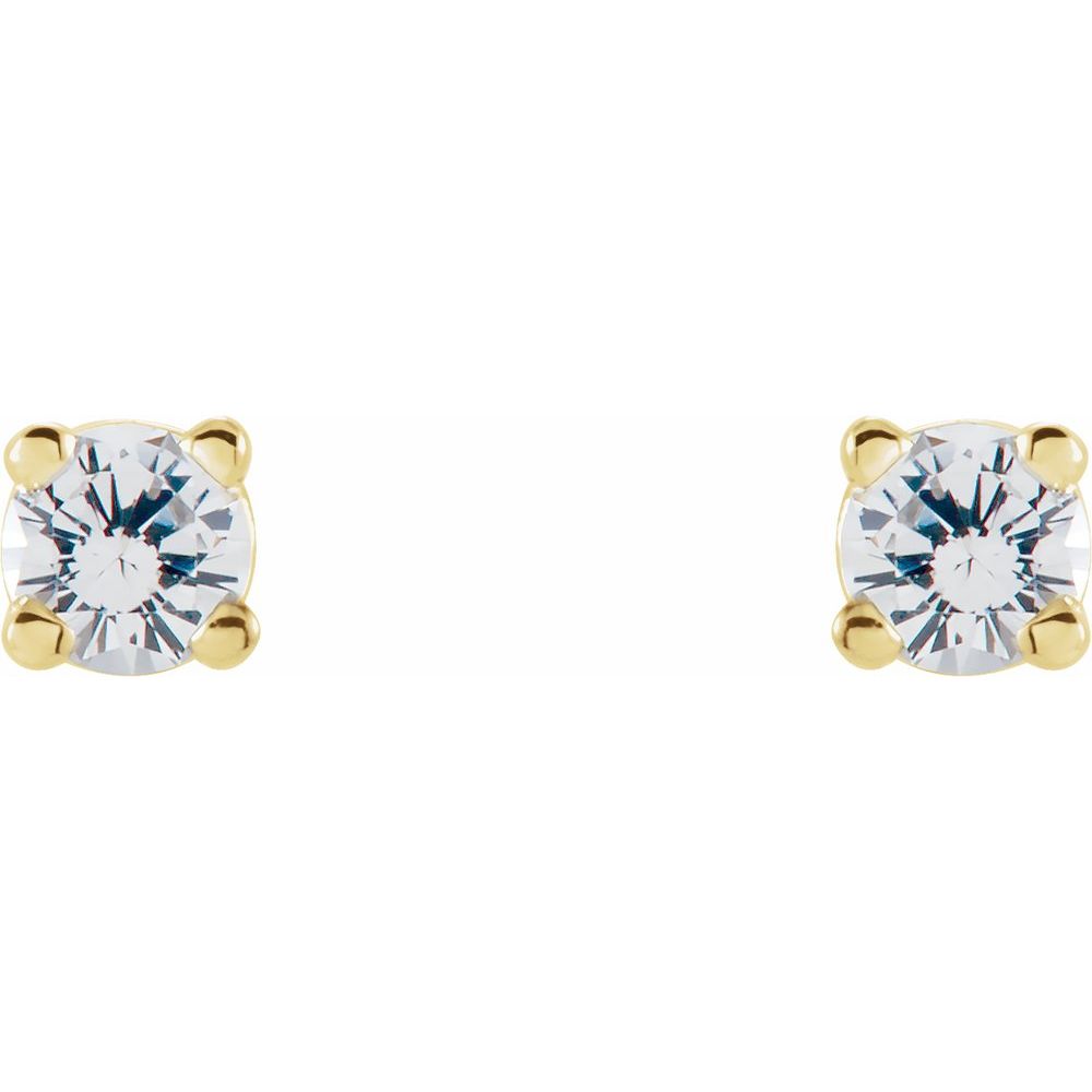 14k Yellow Gold 1 CTW Natural Diamond Stud Earrings