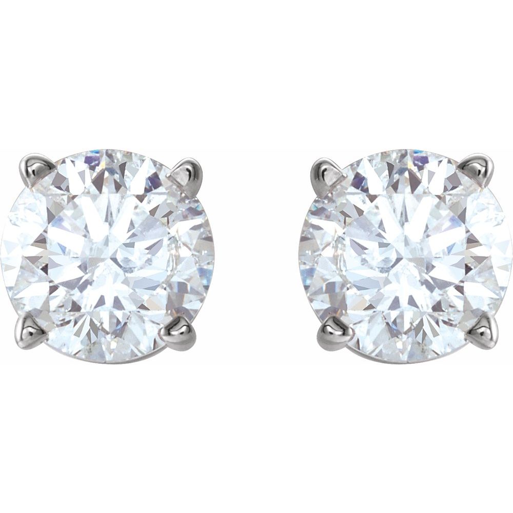 14k White Gold 1 CTW Natural Diamond Stud Earrings
