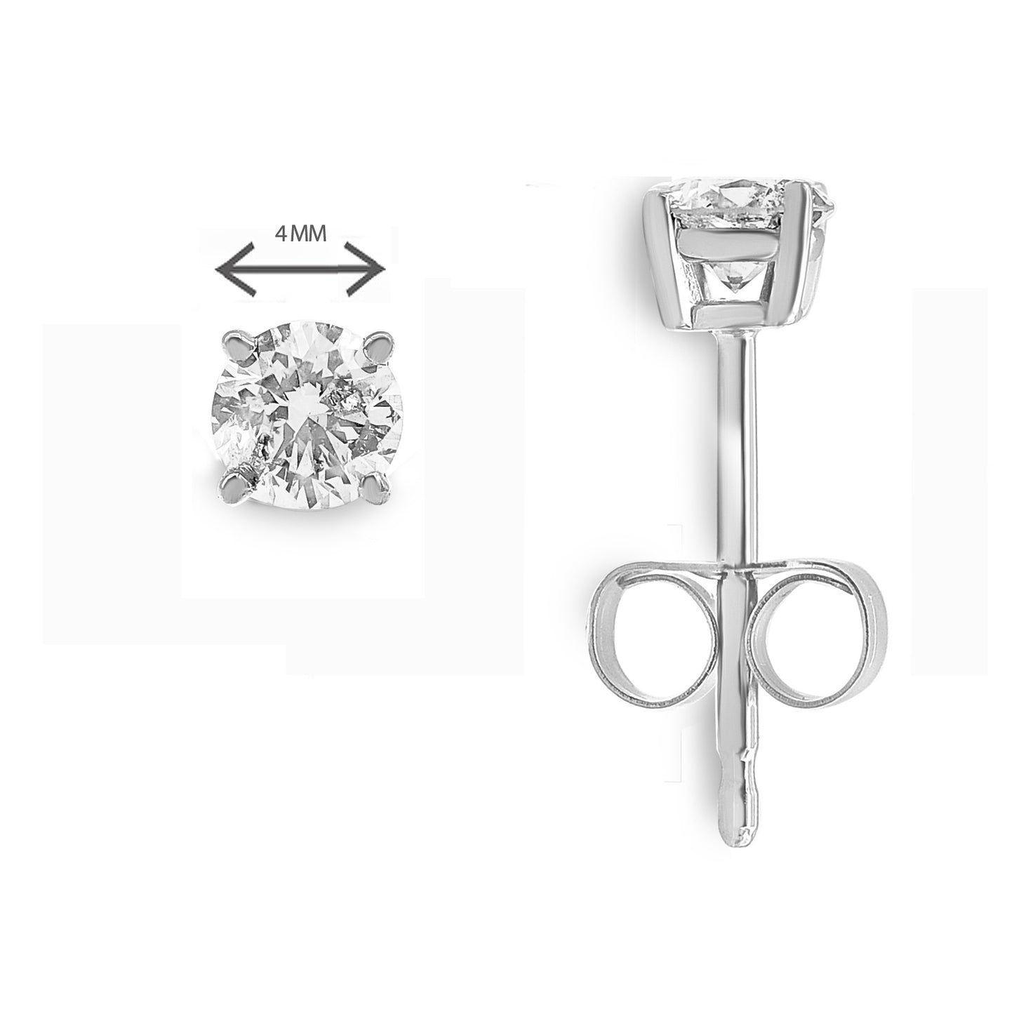 14k White Gold 1/2ct Lab-created White Diamond Solitaire Earrings