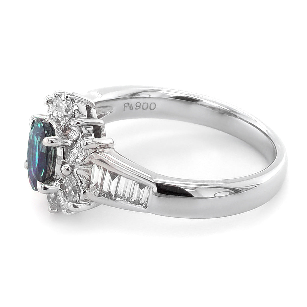 Platinum 1.32ct TGW Color Change Alexandrite and Diamond One-of-a-Kind Ring