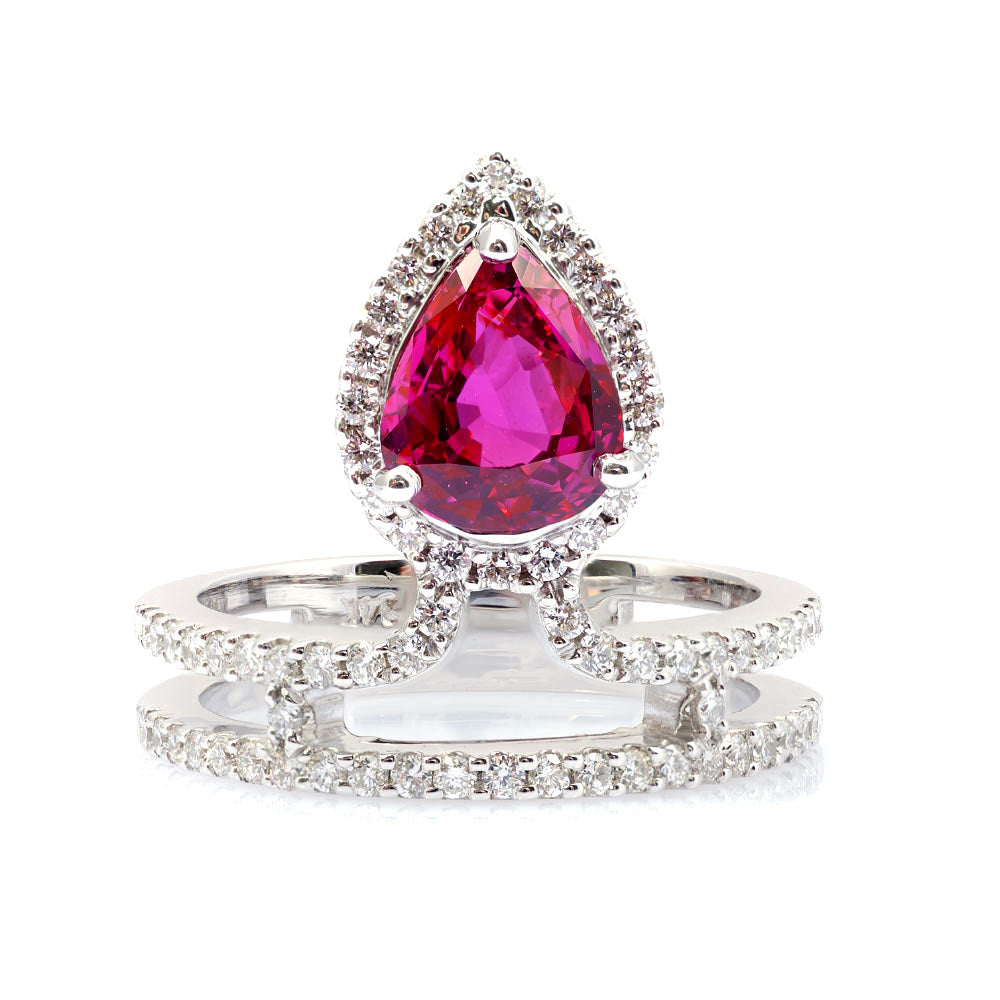 14K White Gold 2.48 ct TGW Ruby One-of-a-Kind Ring
