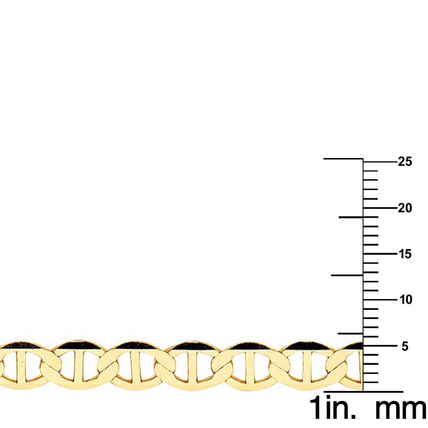 14k Yellow Gold 5.5mm Wide Flat Mariner Unisex Chain Necklace