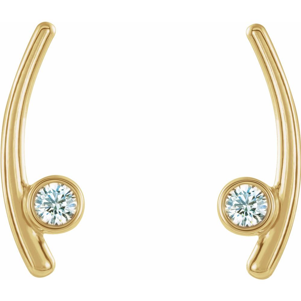 14k Yellow Gold 1/5 CTW Natural Diamond Ear Climbers