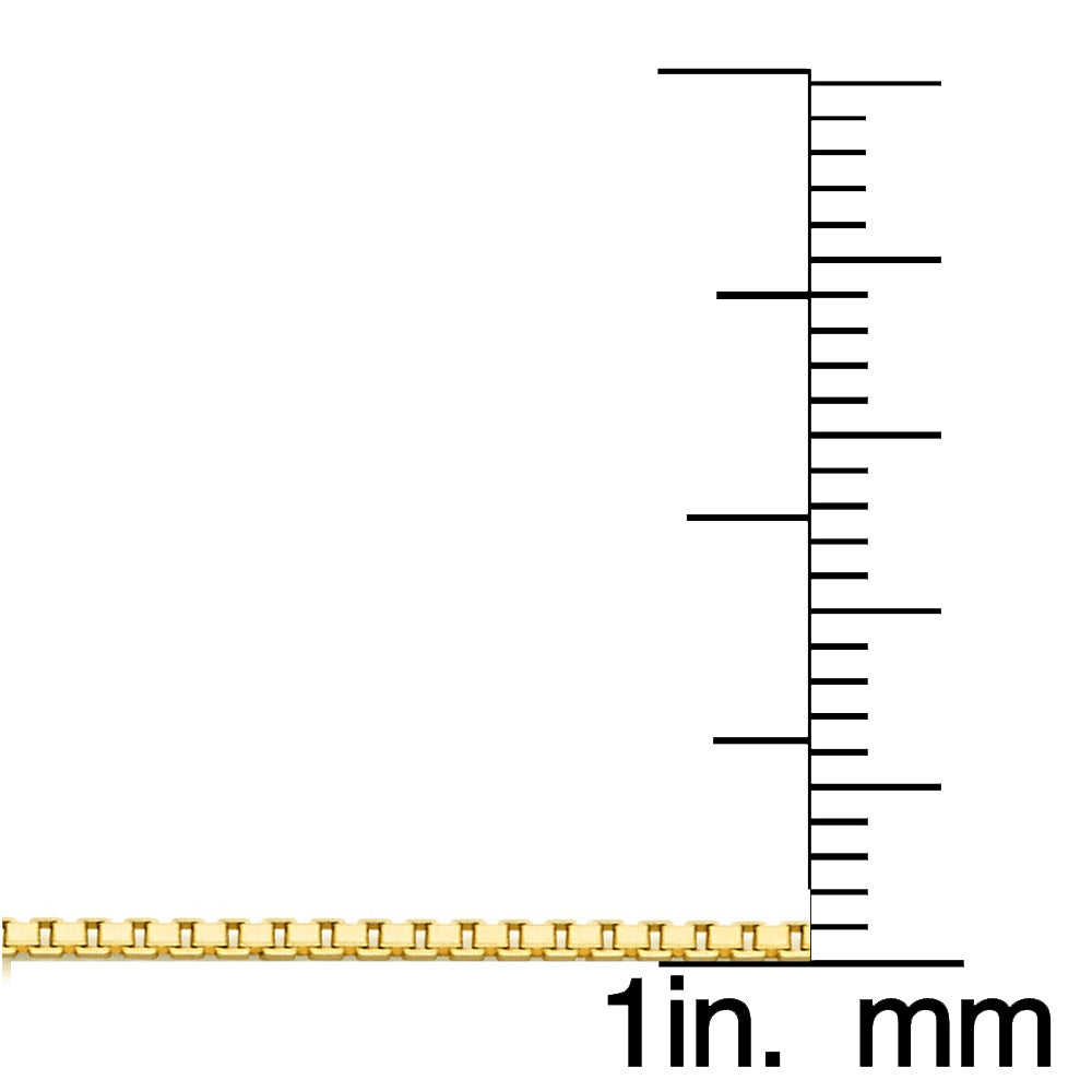 14k Yellow Gold Cubic Zirconia Multi-row Cross Pendant with 0.80mm Box Chain