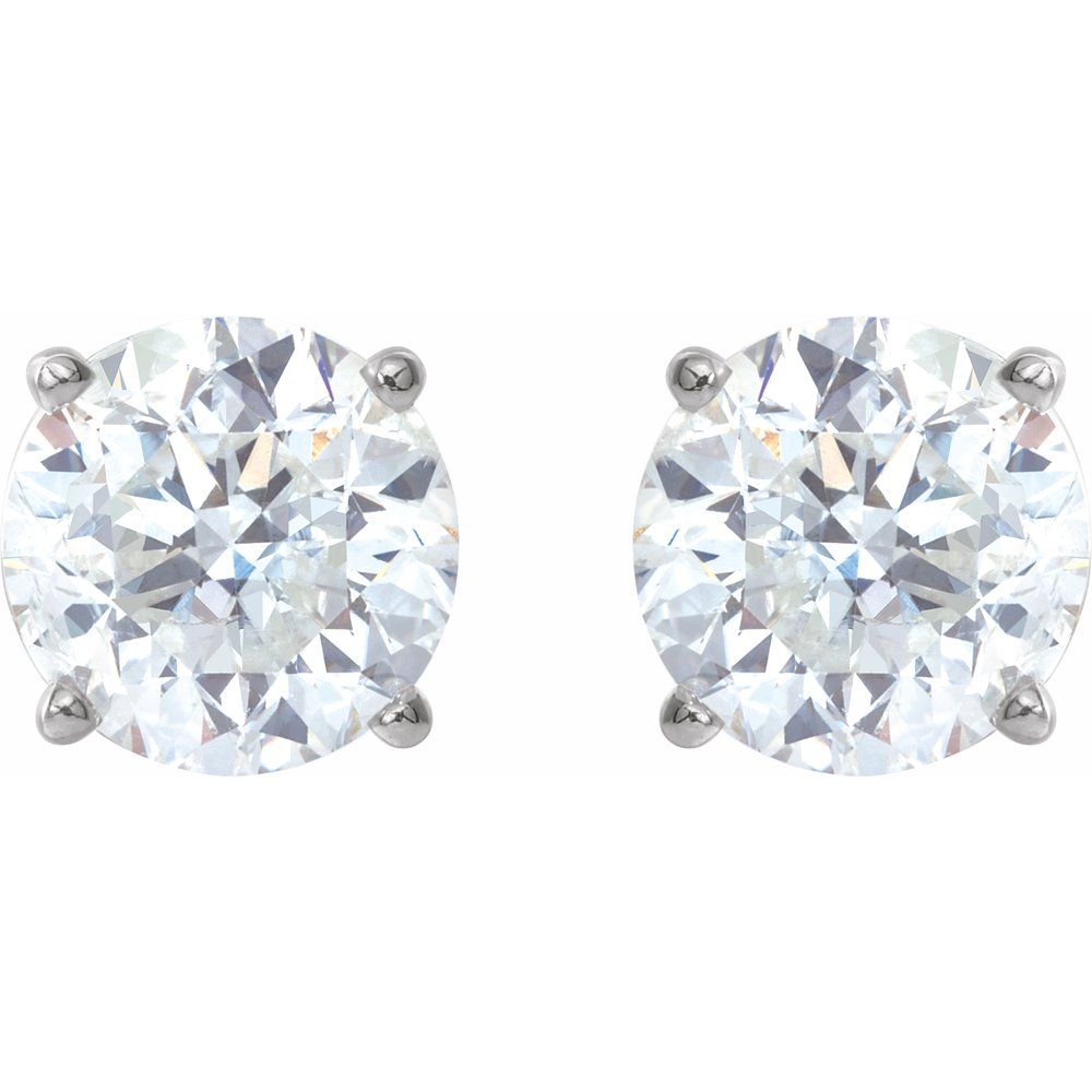 14k White Gold 6 mm Lab-Grown Moissanite Stud Earrings