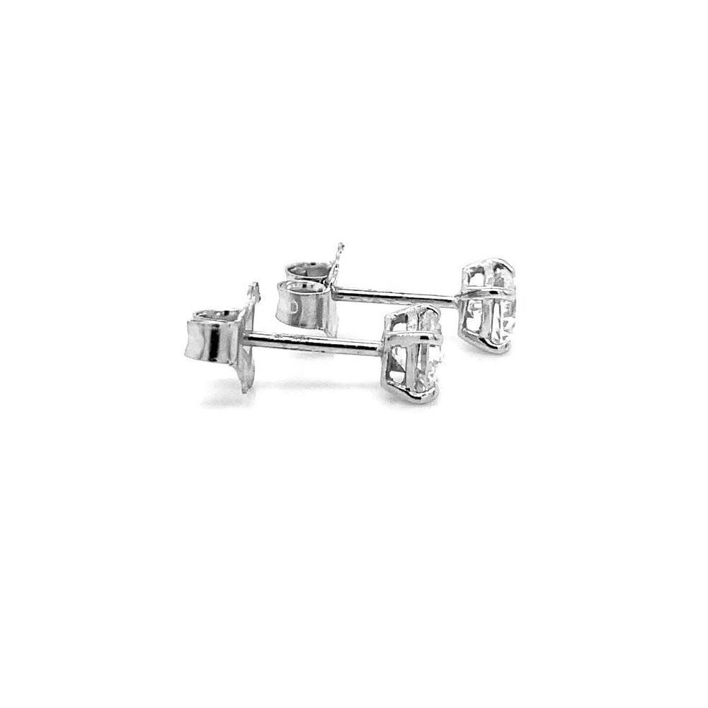 14k White Gold 1/2ct TDW Brilliant Round-cut White Diamond Solitaire Stud Earrings