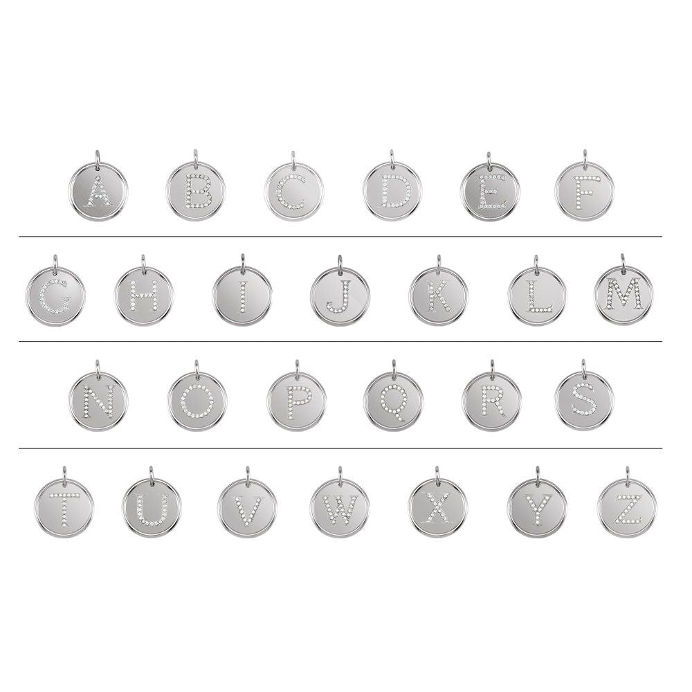 Unisex 14K Rose Gold 0.08 CTW White Diamond Initial A Pendant