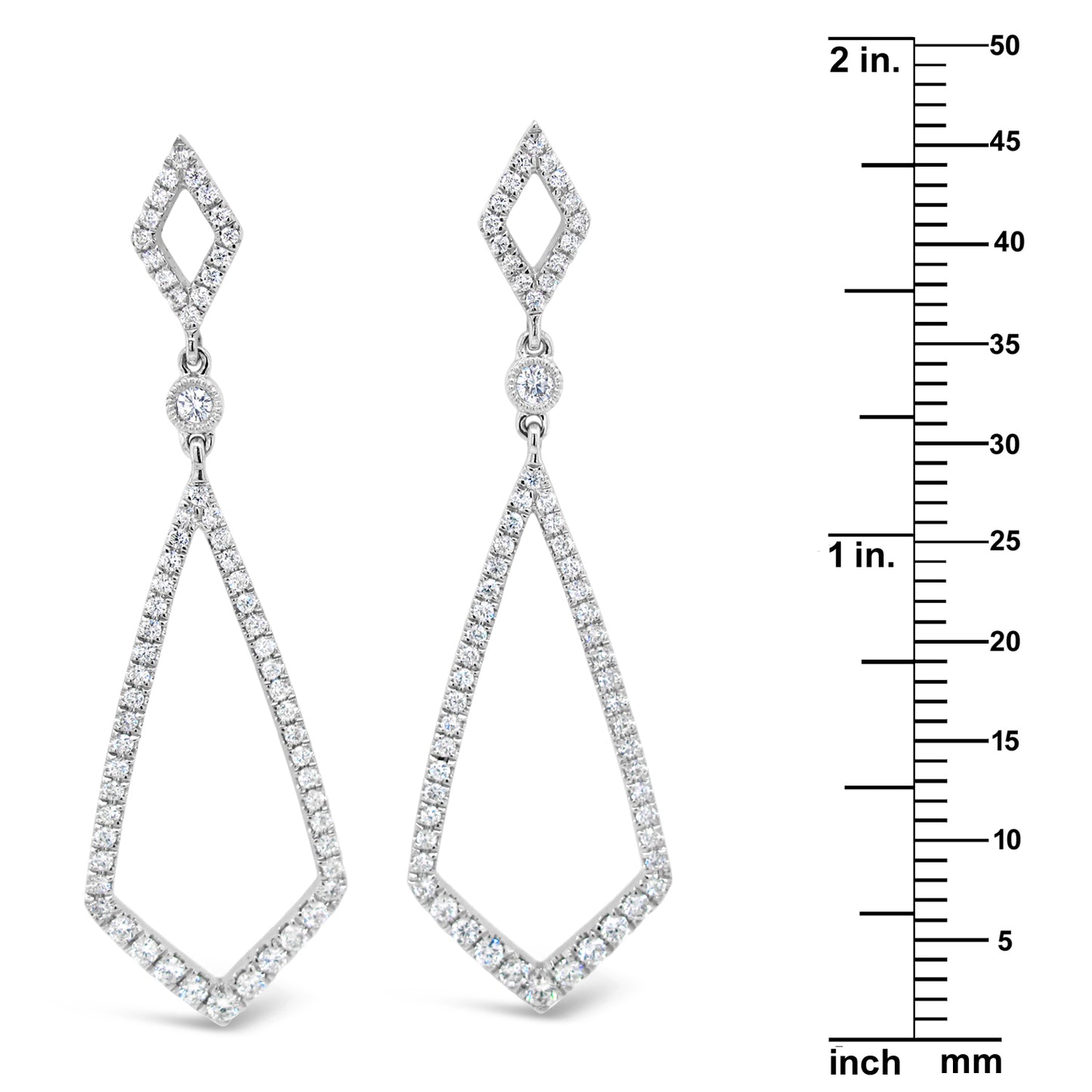 18k White Gold 1.13ct TDW White Diamond Dangling Earrings
