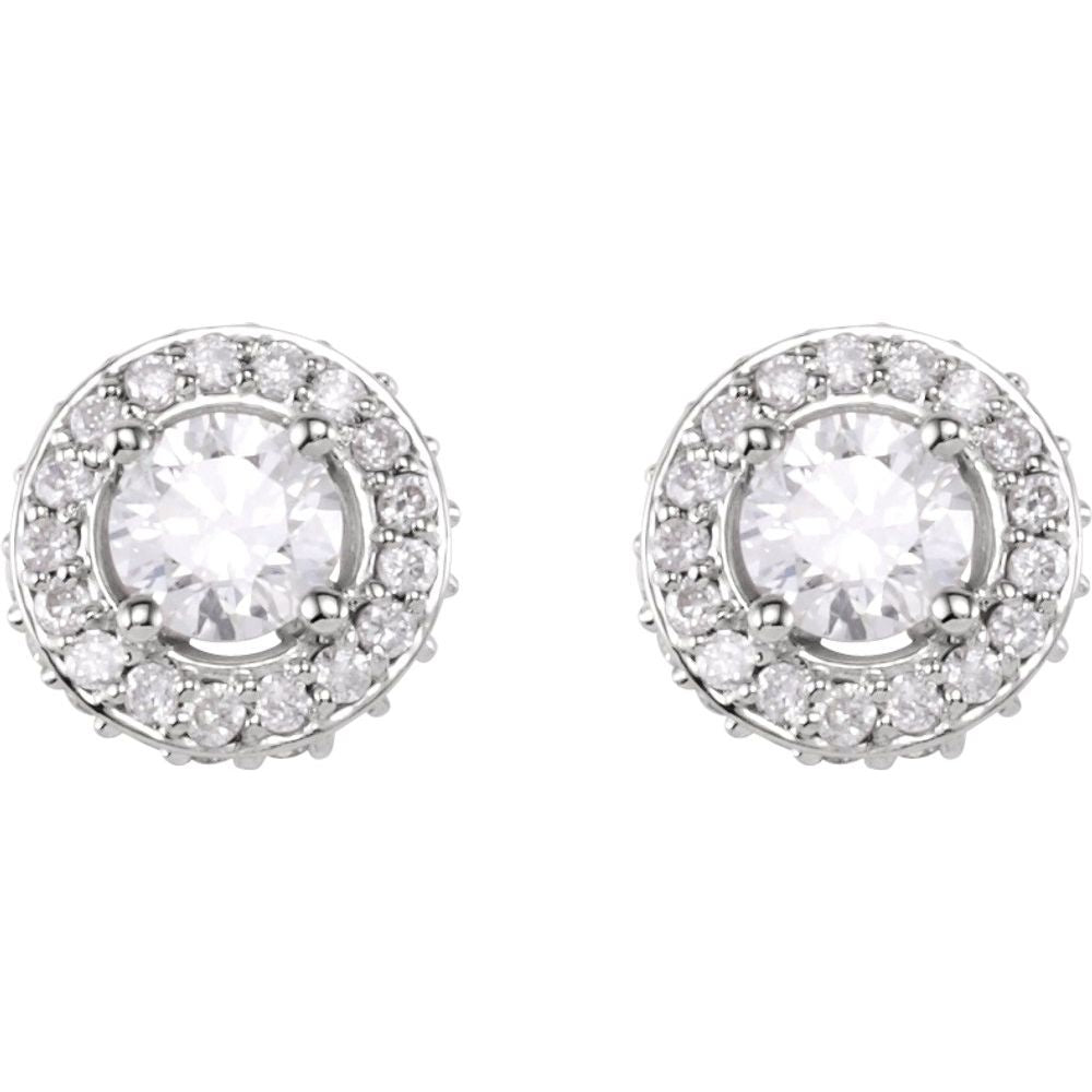 14k White Gold 3/4 CTW Natural Diamond Earrings