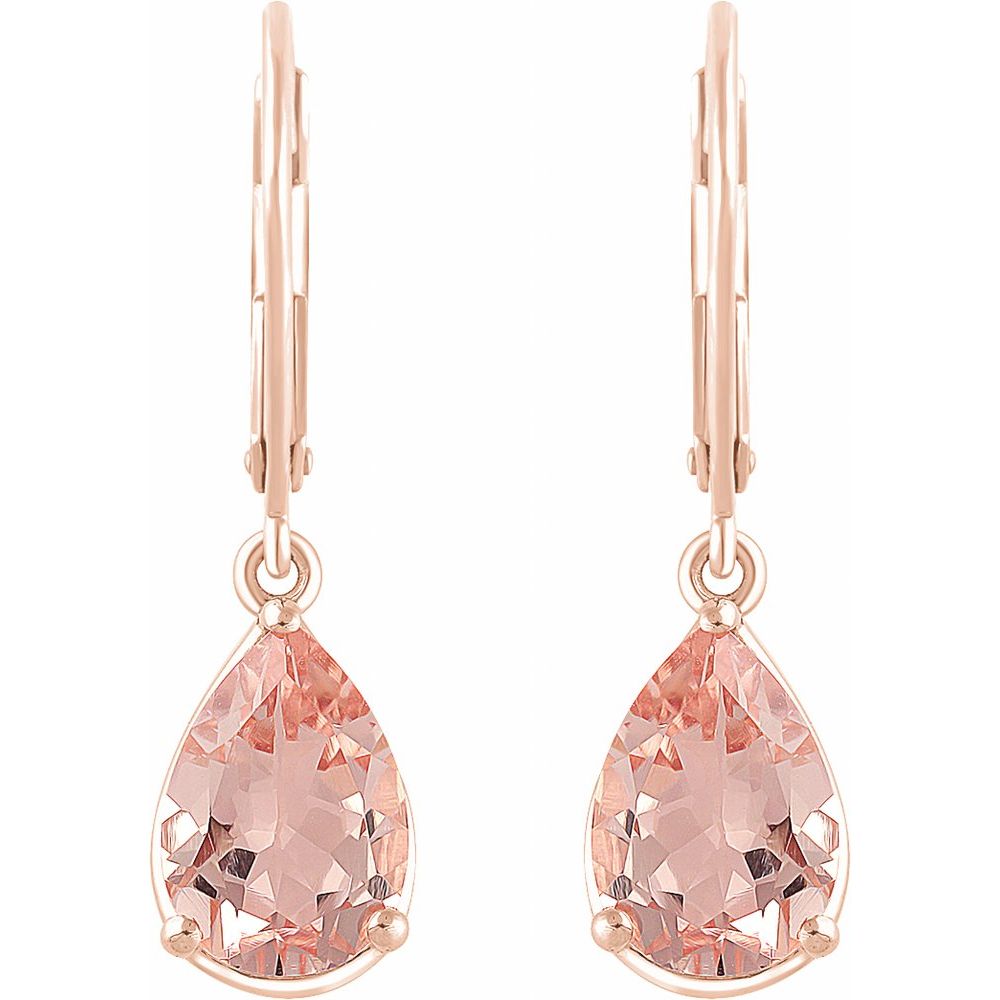 14k Rose Gold Natural Pink Morganite Earrings