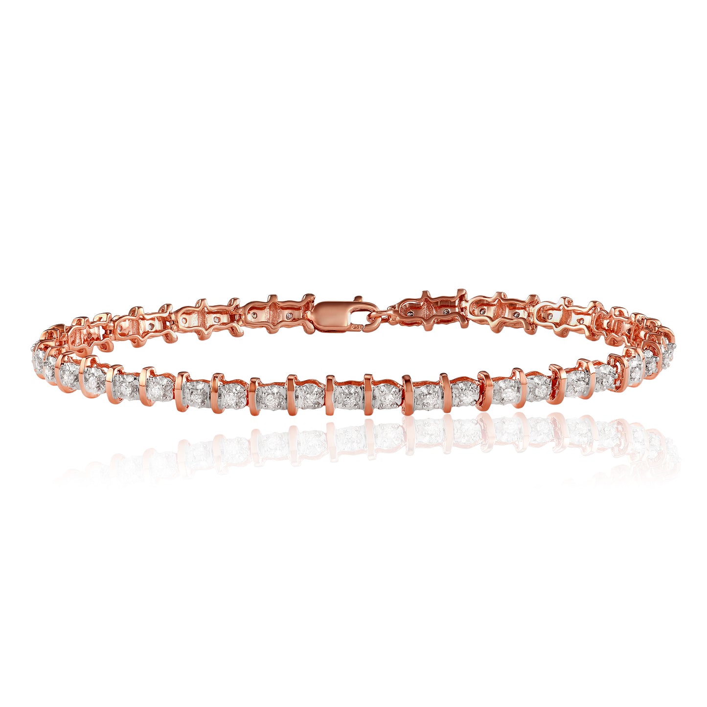 10K Rose Gold 1/2ct TDW White Diamond 7 Inch Tennis Bracelet