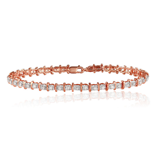 10K Rose Gold 1/2ct TDW White Diamond 7 Inch Tennis Bracelet