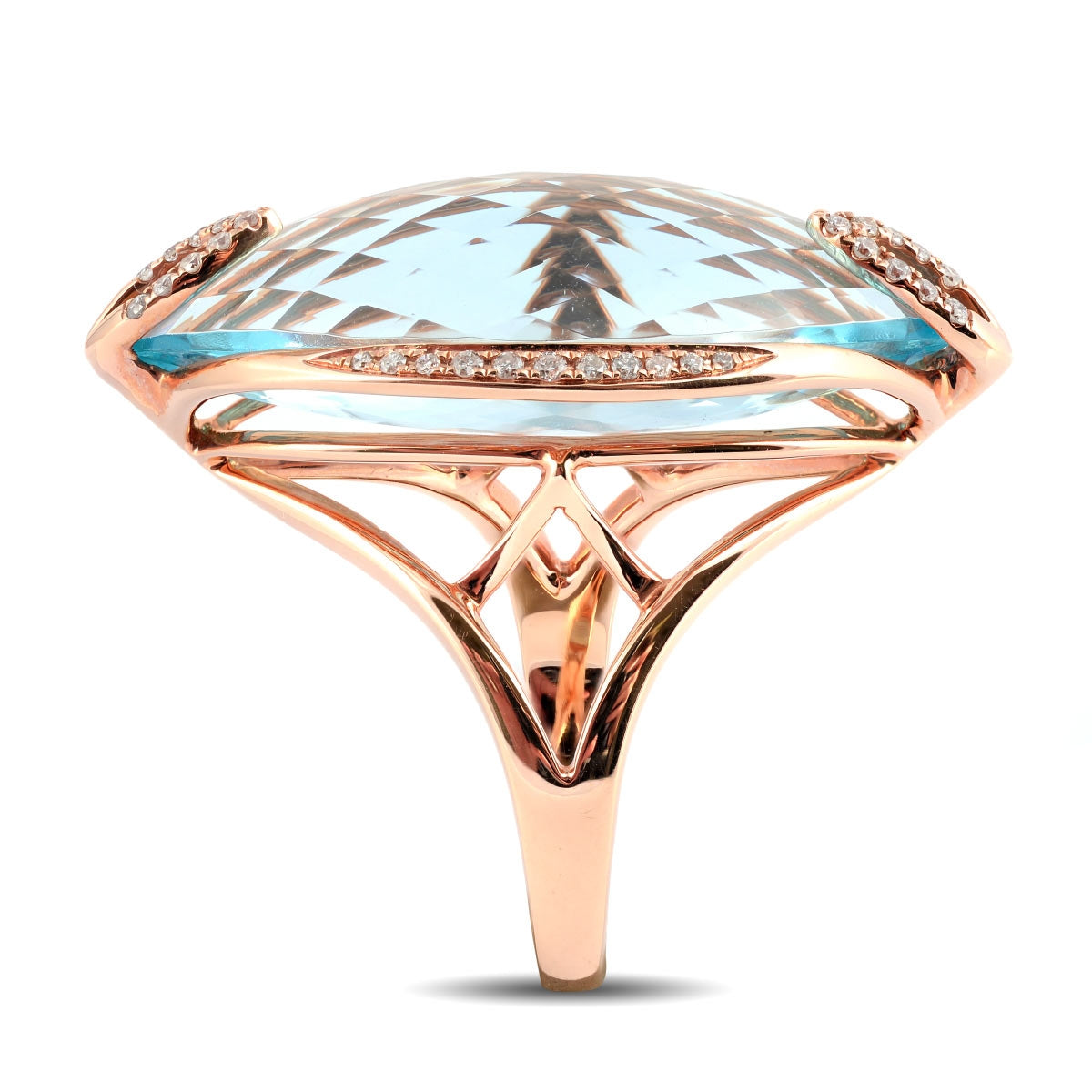 18K Rose Gold 24.15 ct TGW Sky Blue Topaz One-of-a-Kind Ring