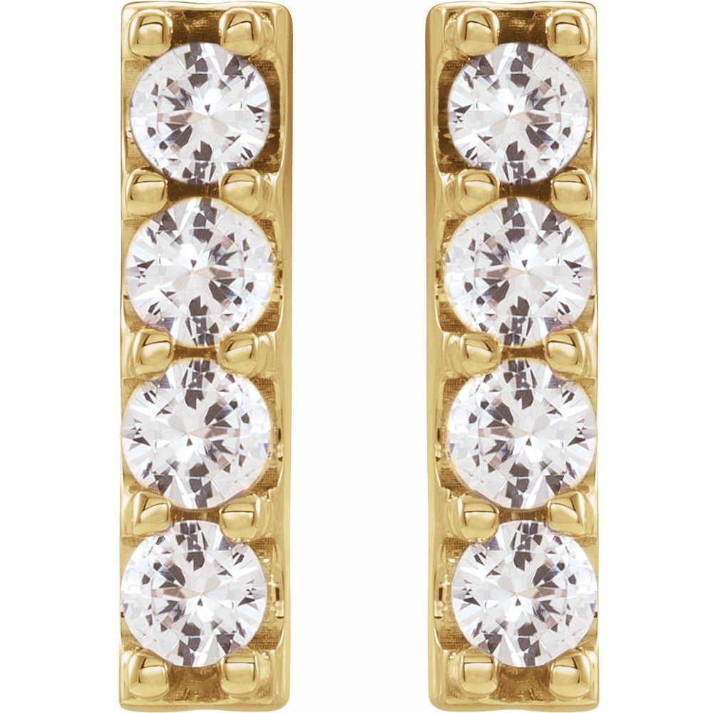 14k Yellow Gold 1/2 CTW Lab-Grown Diamond Bar Earrings