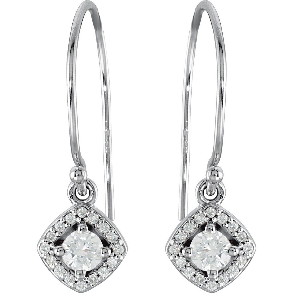 14k White Gold 5/8 CTW Natural Diamond Earrings