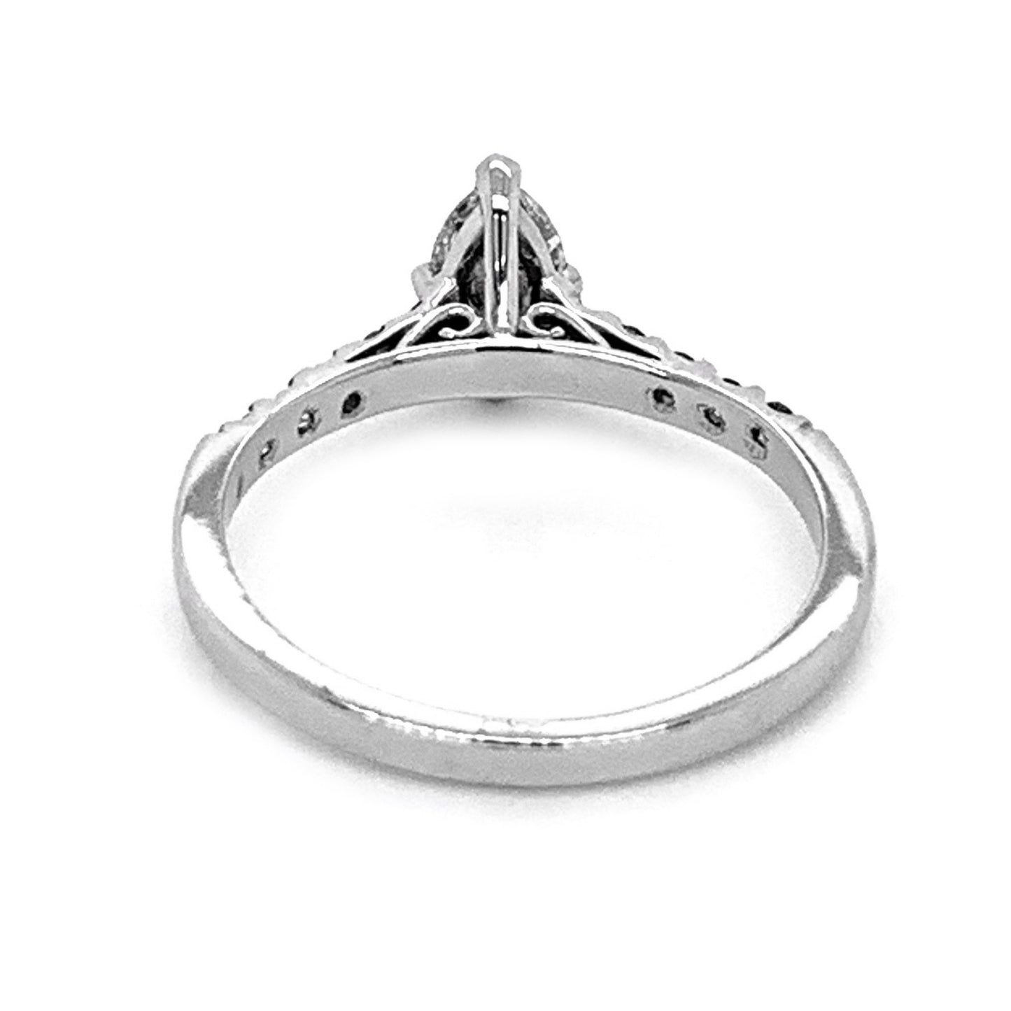 14k White Gold 0.65ct Marquise-cut White Diamond Engagement Ring
