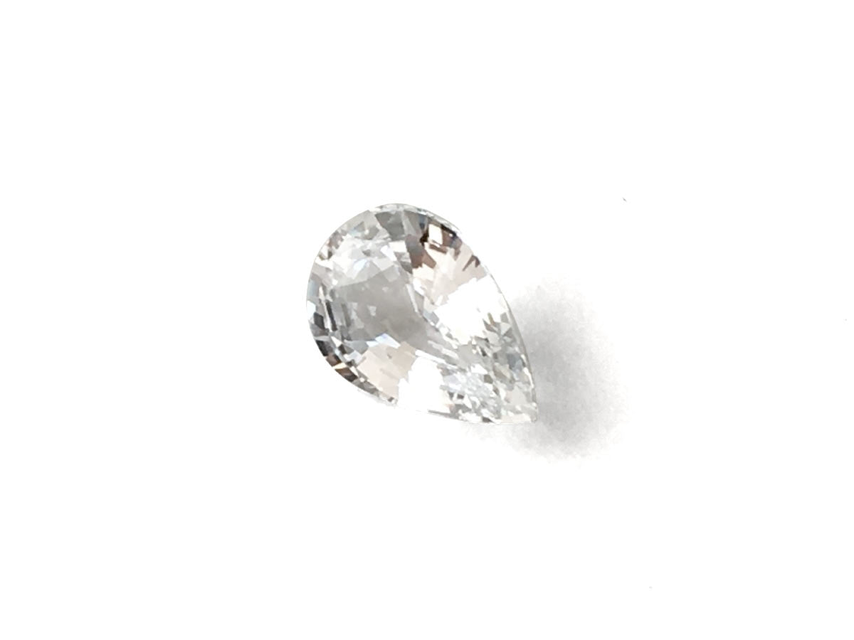 Natural Pear-shape 3.5 carat Near colorless White Sapphire - GIA Certified
