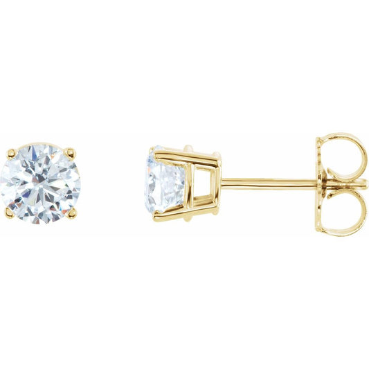14k Yellow Gold 2 CTW Natural Diamond Stud Earrings