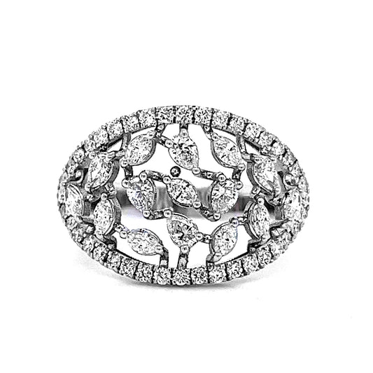 14k White Gold 3/4ct TDW White Diamond Oval Diamond Ring