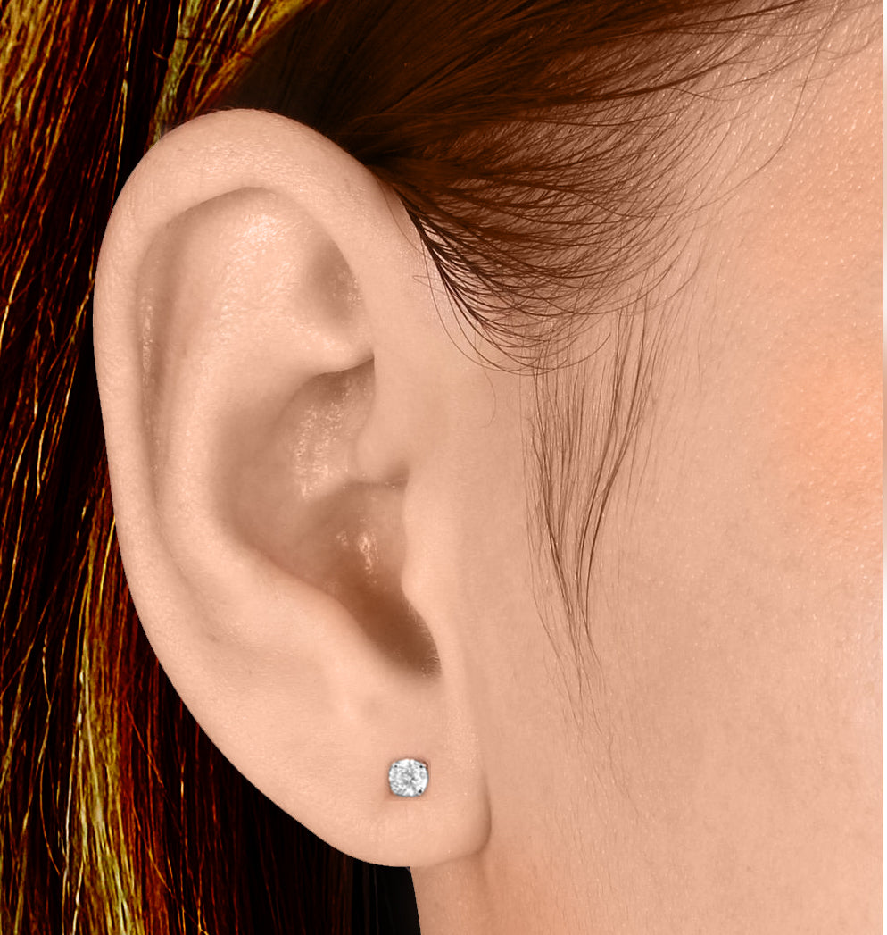 14k White Gold 1/2ct Lab-created White Diamond Solitaire Earrings