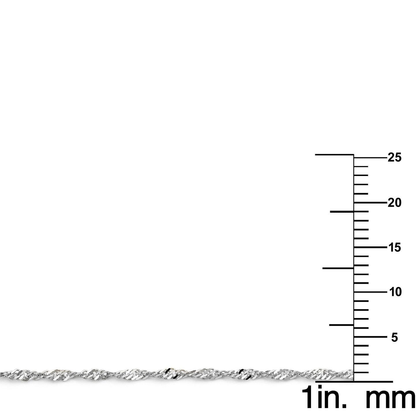 14k White Gold 1.5mm Thin & Dainty Singapore Chain