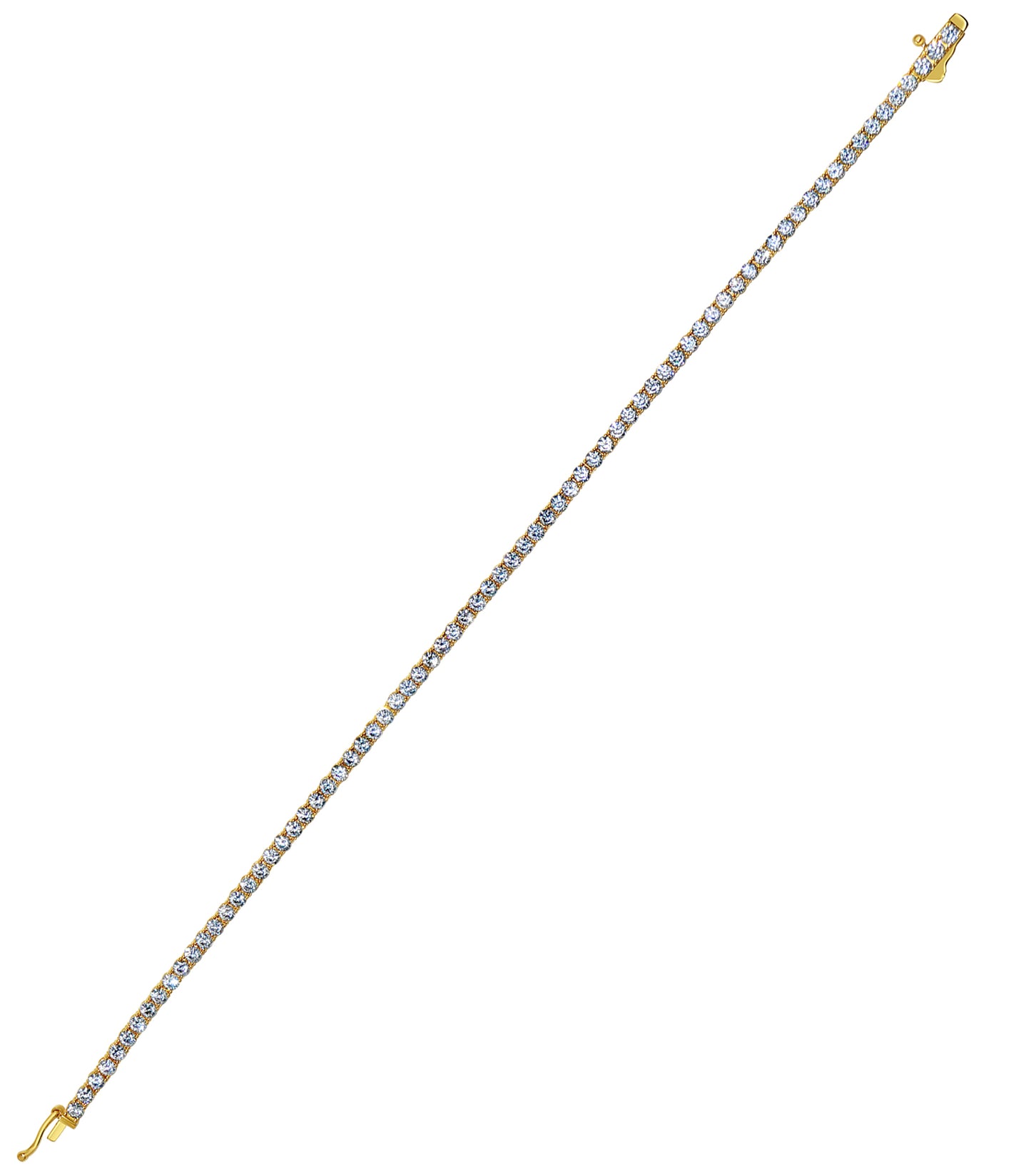 14k Yellow Gold 1.8-mm Round-Cut Cubic Zirconia Tennis Bracelet