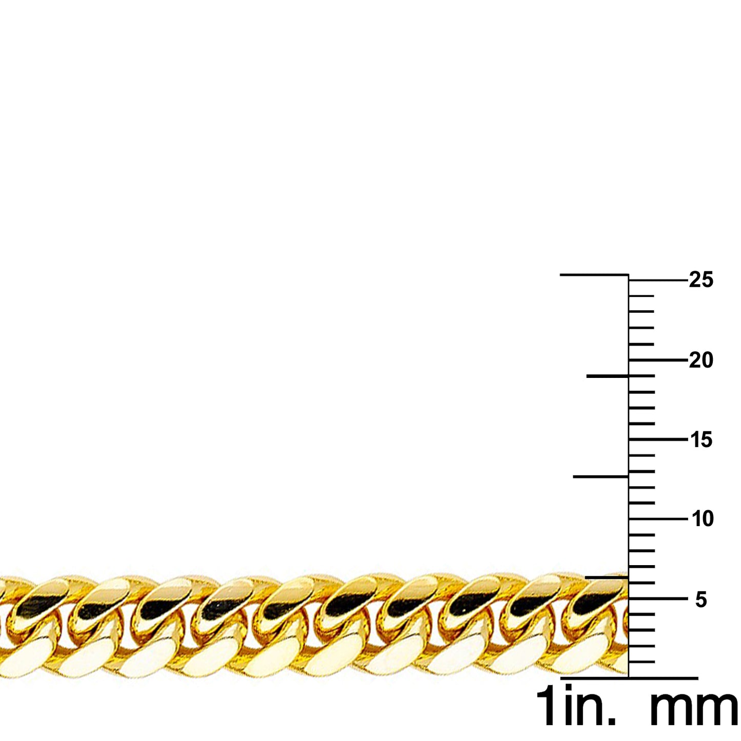 14k Yellow Gold 6.9mm Wide Miami Cuban Men's Chain Necklace